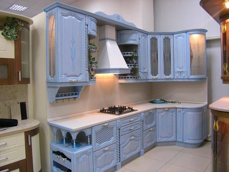 кухонный гарнитур ясень цвет голубая лагуна в Костроме