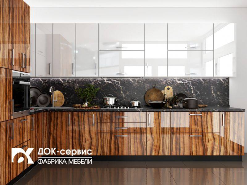 угловая глянцевая кухня в Костроме