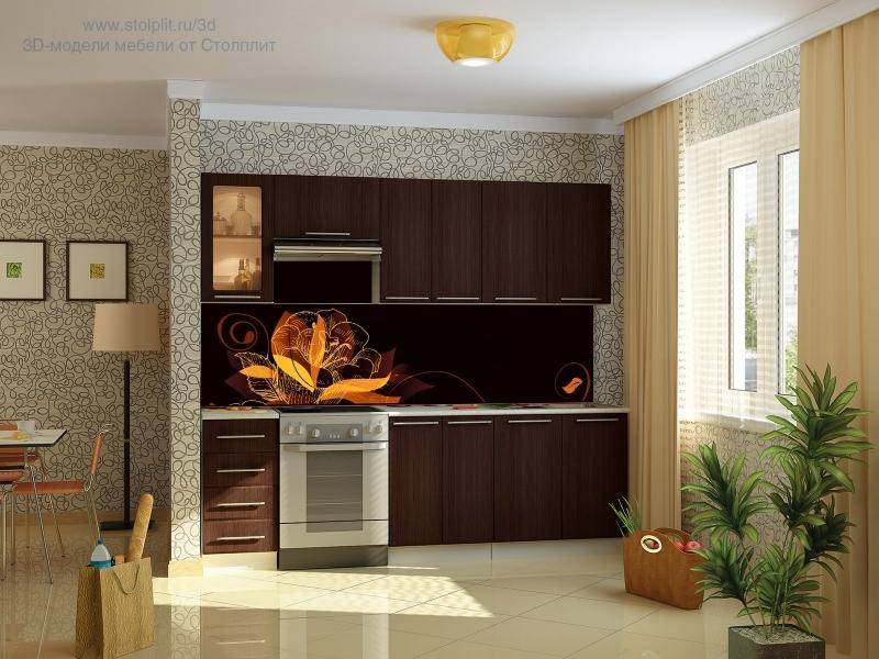коричневая кухня модерн 004 в Костроме