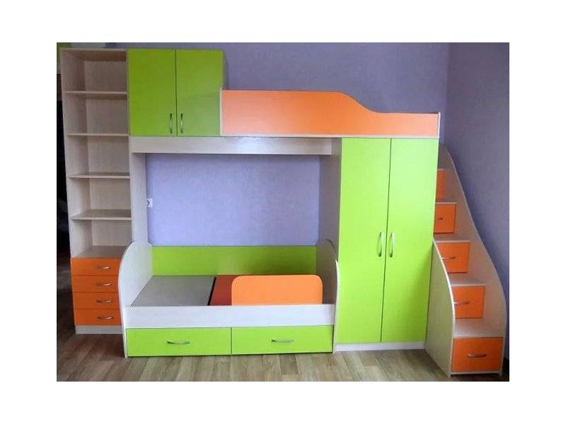 детская двухъярусная кровать со шкафами в Костроме