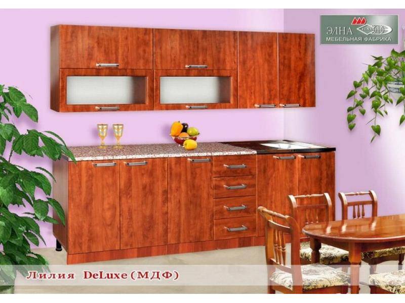 кухня прямая лилия deluxe (мфд) в Костроме