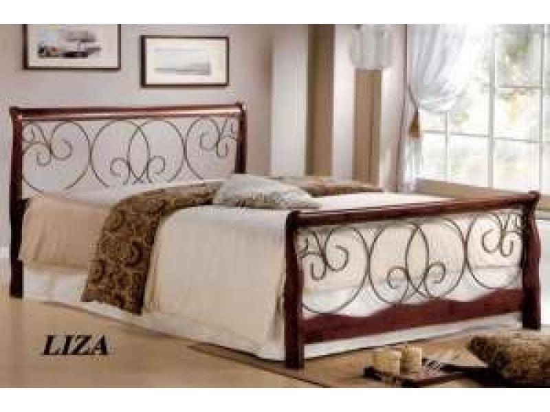 кровать wf liza (160*200) walnut/rusty black в Костроме