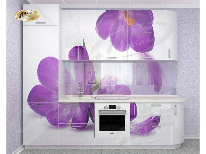 кухня прямая «крокус white gloss» в Костроме