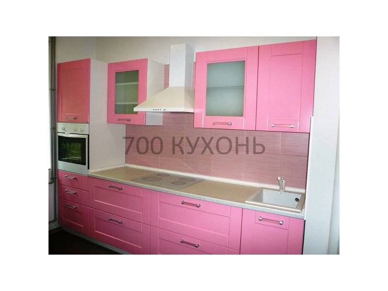 прямой розовый кухонный гарнитур в Костроме