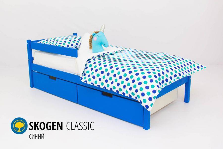 детская кровать skogen classic синий в Костроме