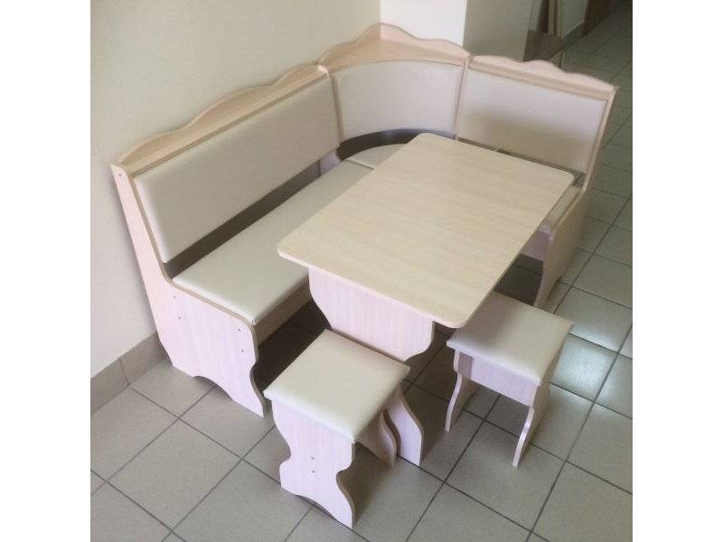 кухонный уголок миссия, дуб выбеленный, к/з молочный в Костроме