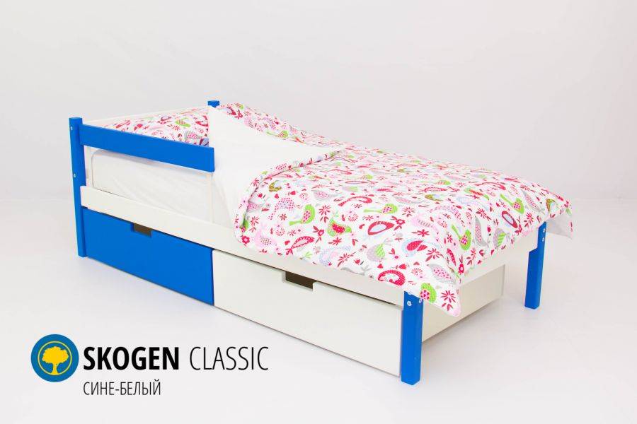 детская кровать skogen classic сине-белый в Костроме