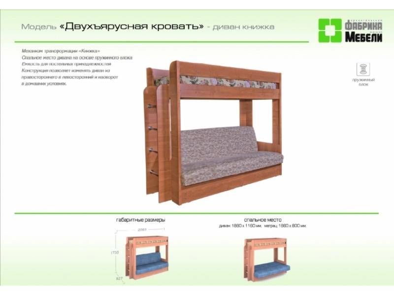 двухъярусная кровать - диван книжка в Костроме