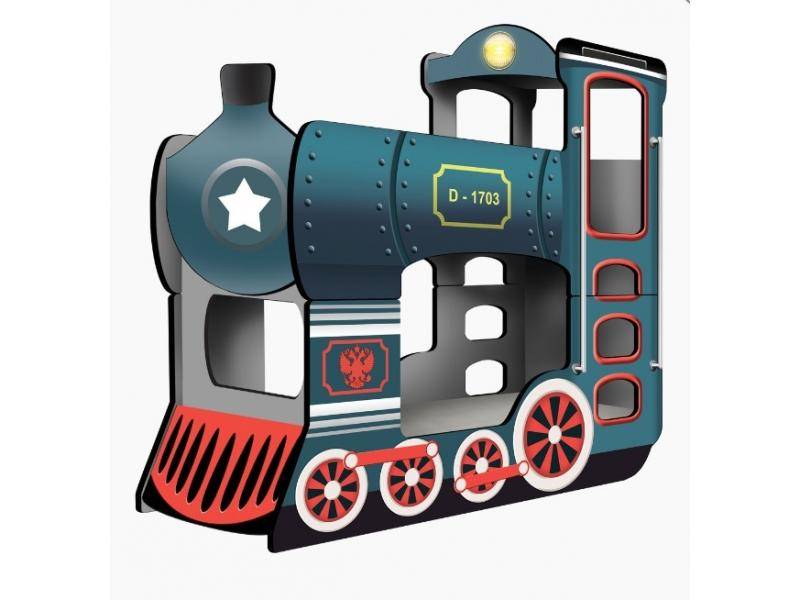 двухъярусная кровать - паровоз dreamtrain синий в Костроме