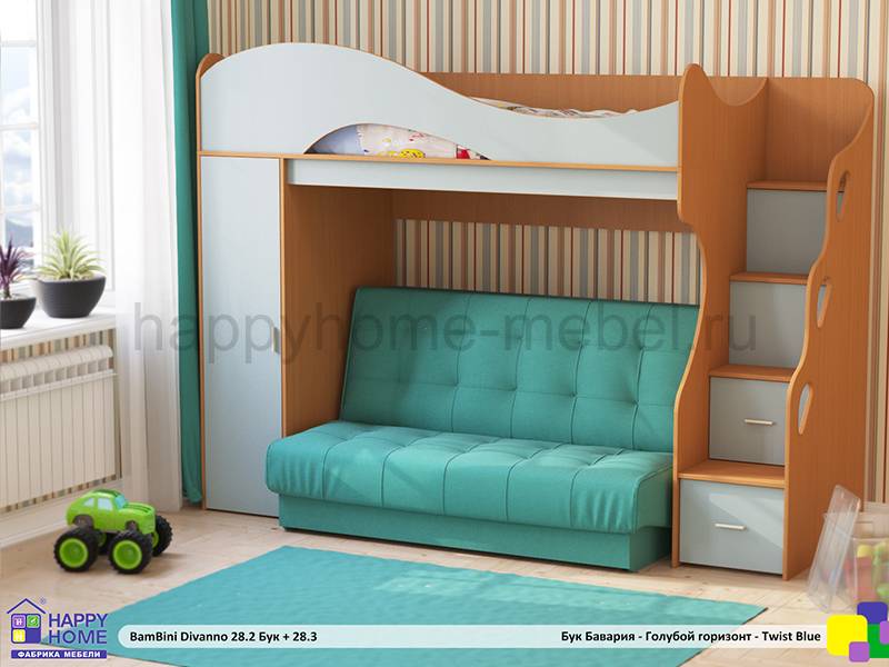 двухъярусная кровать с диваном bambini divanno 28 в Костроме