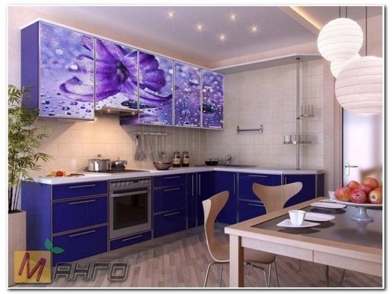 угловая кухня снежанна с фотопечатью в Костроме