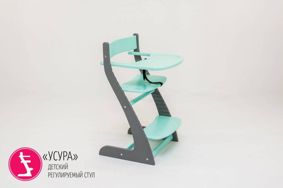 детский растущий регулируемый стул усура графит-мятный в Костроме