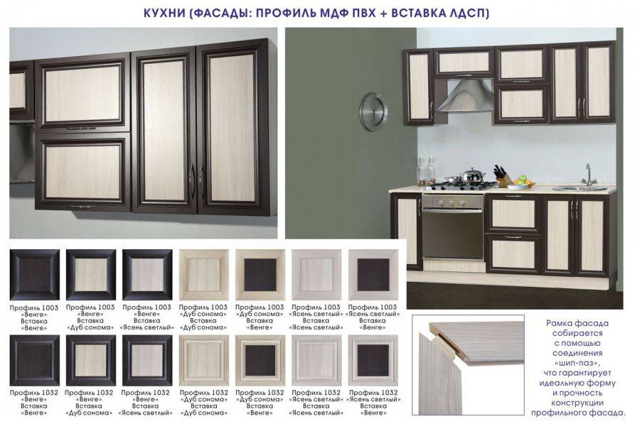 кухня с фасадом мдф пвх + вставка лдсп в Костроме