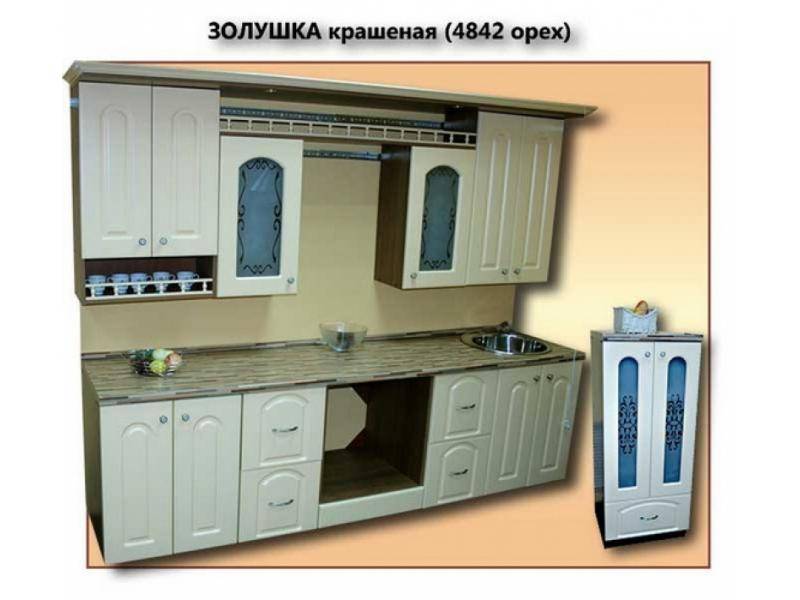 кухня золушка крашеная глянцевая (4842 орех) в Костроме