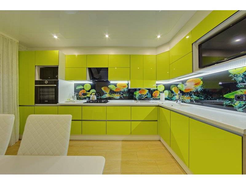 глянцевая кухня в современном стиле lemon drop в Костроме