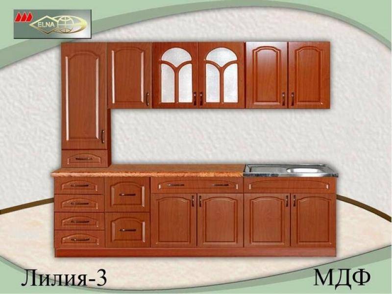 кухня прямая лилия 3 (мдф) в Костроме