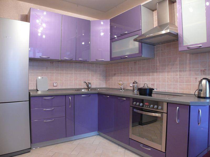 кухня сиреневая угловая в Костроме