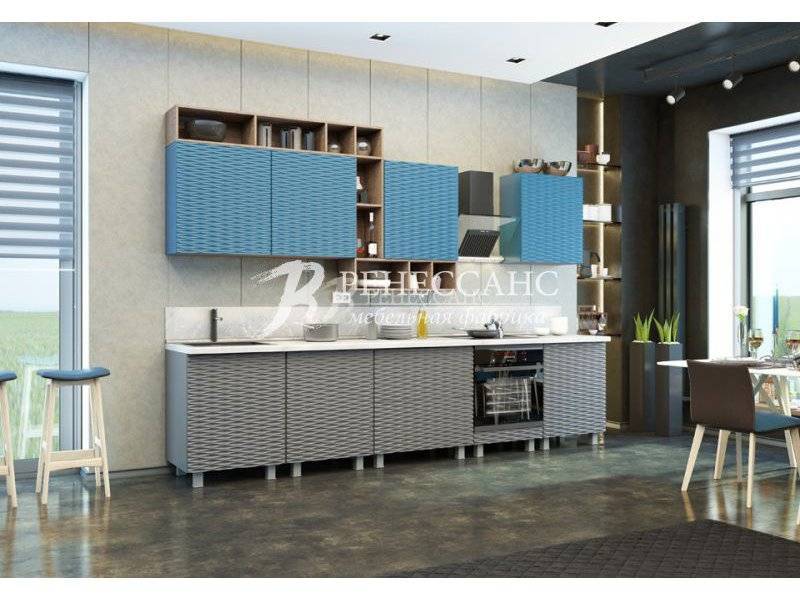 оригинальная кухня с рельефными фасадами релья в Костроме