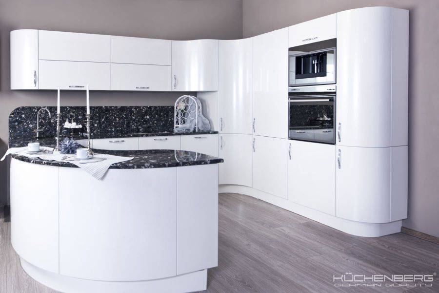 радиусная угловая кухня loft kristall в Костроме