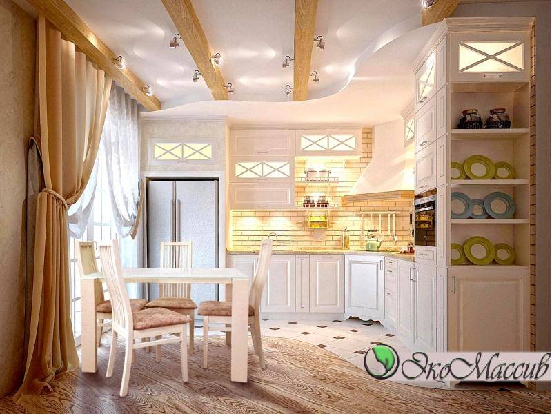 обеденная зона в классическом интерьере кухни в Костроме