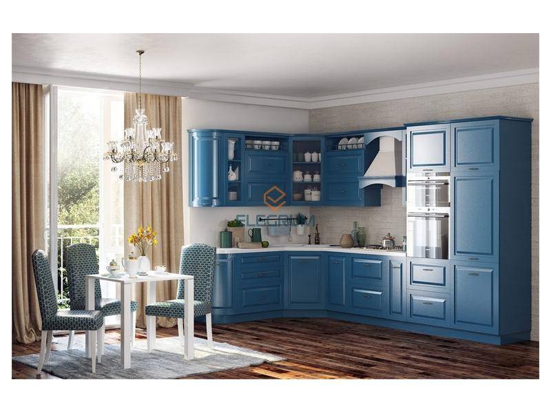 синяя кухня genoa крашеный mdf в Костроме