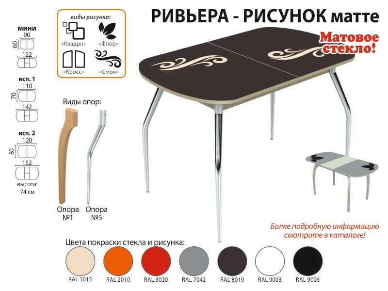 стол обеденный ривьера рисунок матте в Костроме