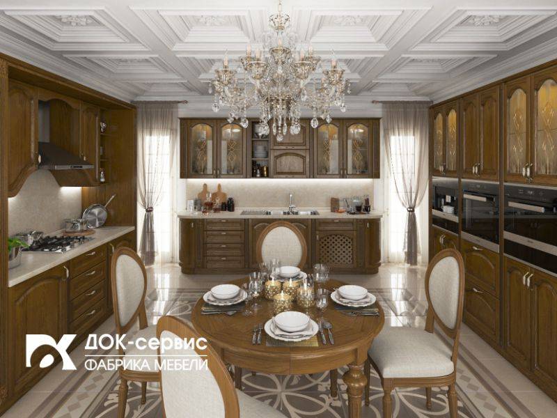 кухня угловая из массива классическая в Костроме