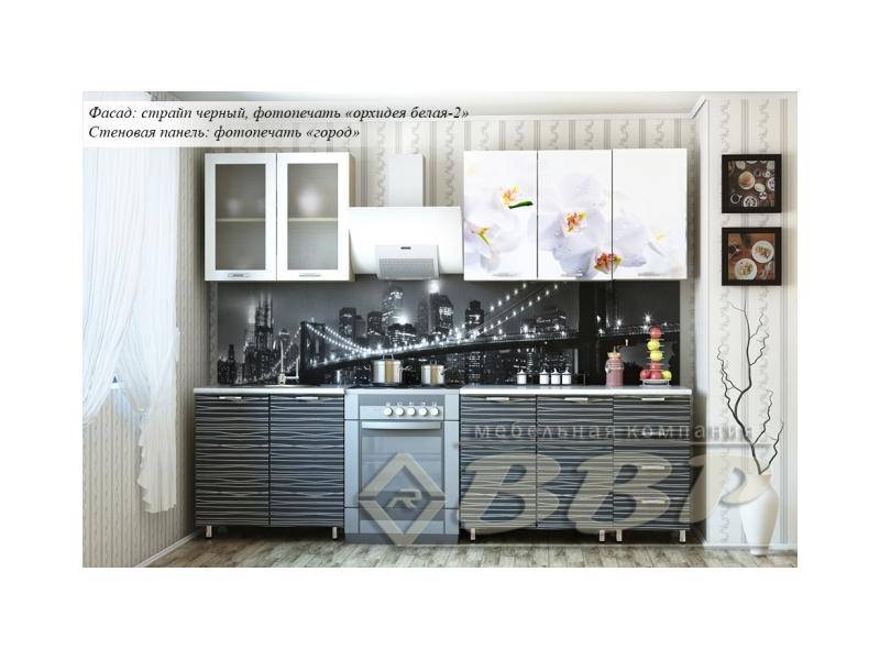 кухня с фотопечатью орхидея в Костроме