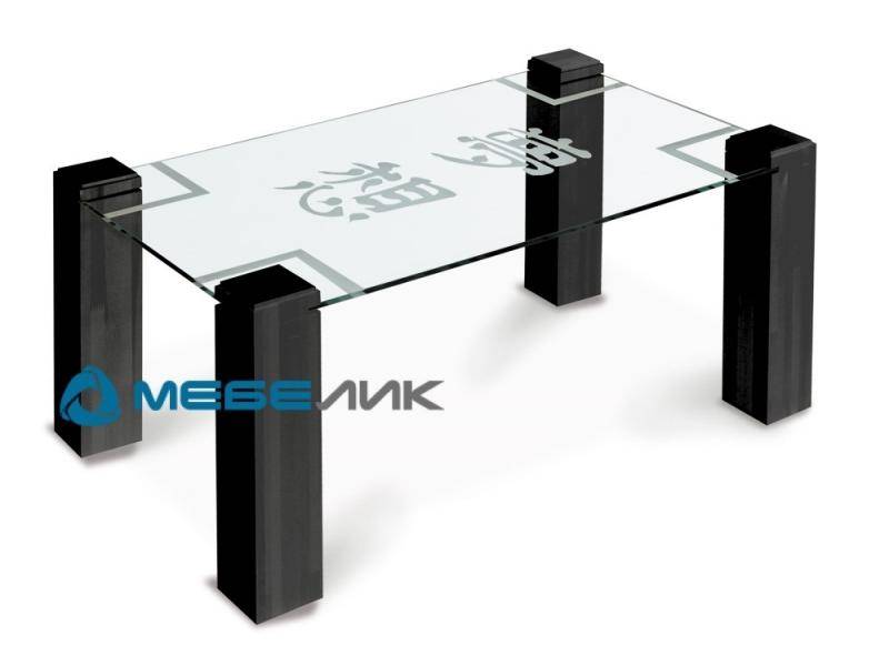 стол журнальный приз 2н венге прозрачное с иероглифом в Костроме
