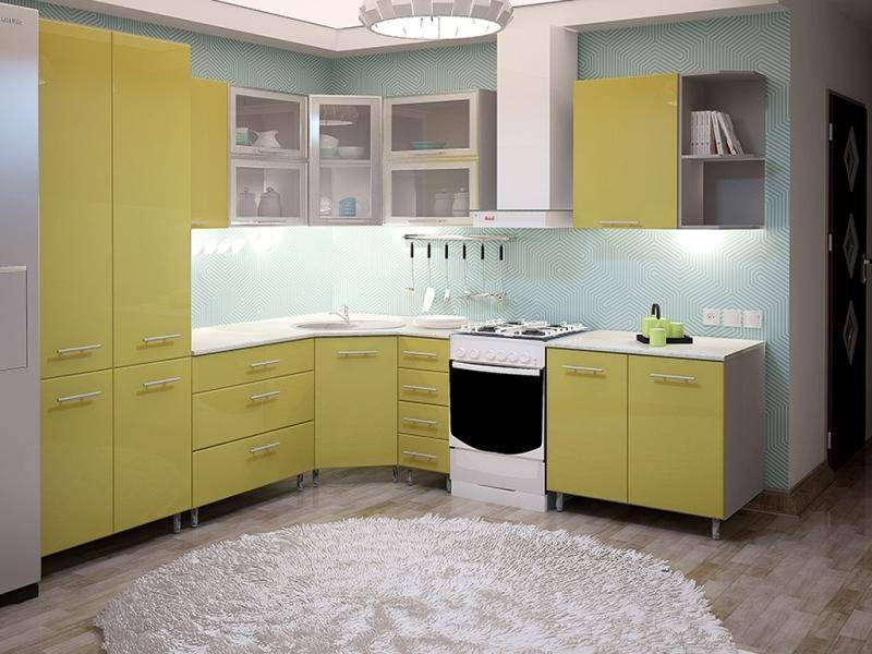 желтая угловая кухня metrio д 5 в Костроме
