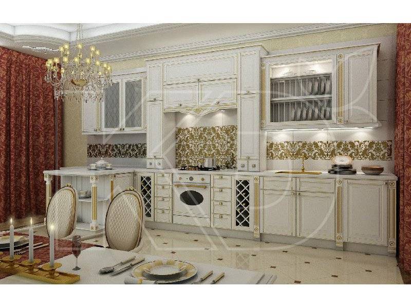 кухня виконт белый из массива бука в Костроме
