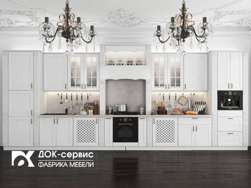 большая кухня из массива в Костроме