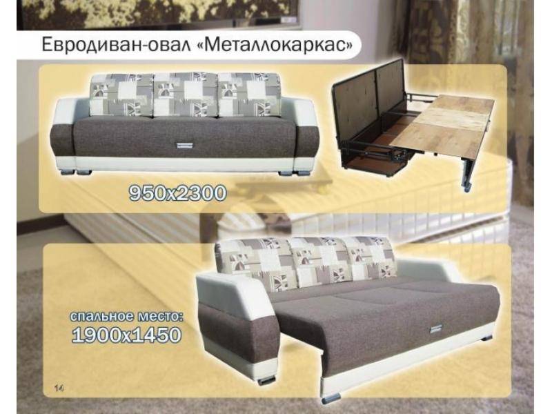 диван прямой металлокаркас овал в Костроме