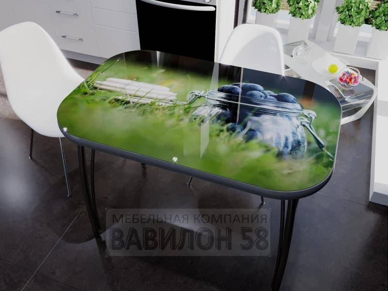стол со стеклом черника в Костроме