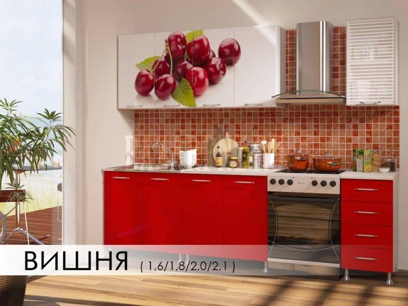 кухня с фотопечатью вишня в Костроме