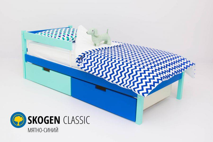 детская кровать skogen classic мятно-синий в Костроме