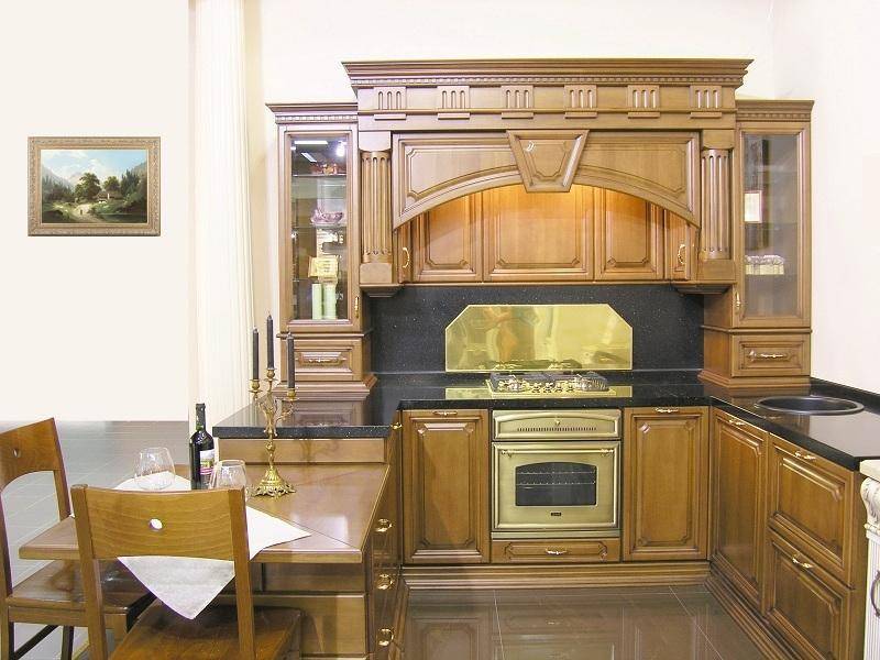 кухонный гарнитур бук цвет старый орех-патина черная 2 в Костроме