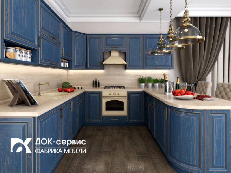угловая кухня мдф со шпоном в Костроме