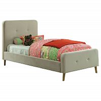 кровать button tufted flannelette beige 90х200 в Костроме