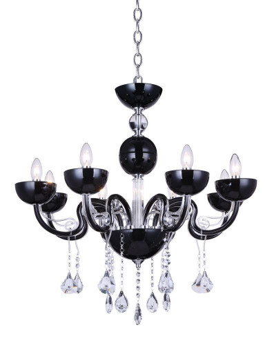 подвесная люстра crystal lux luccila sp8 черная в Костроме