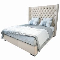 кровать двуспальная 160х200 бежевая из велюра jackie king в Костроме