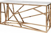 консоль geometric 180x50x90 золото, белая столешница в Костроме