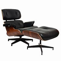 кресло eames style lounge chairчерное с коричневым в Костроме