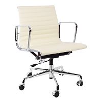 кресло eames style кремовая кожа в Костроме