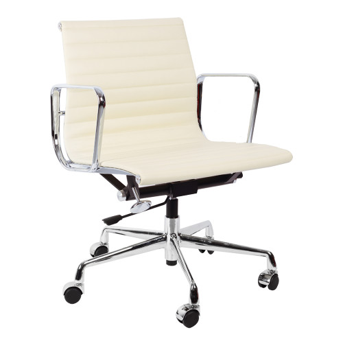 кресло eames style кремовая кожа в Костроме