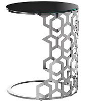стол приставной silver circle 50x50х60 черный, серебро в Костроме