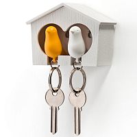 держатель+брелок для ключей двойной sparrow белый-желтый в Костроме