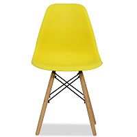 стул деревянный pc-015 желтый ножки дерево (eames style) в Костроме