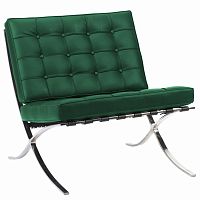 кресло barcelona chair кожа зеленое в Костроме