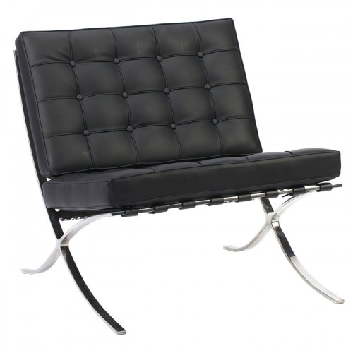 кресло barcelona chair экокожа черное в Костроме